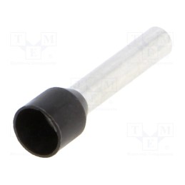 50 pcs : BM 00511 - Tip: bootlace ferrule, insulated, copper, 6mm2, 18mm, tinned, black