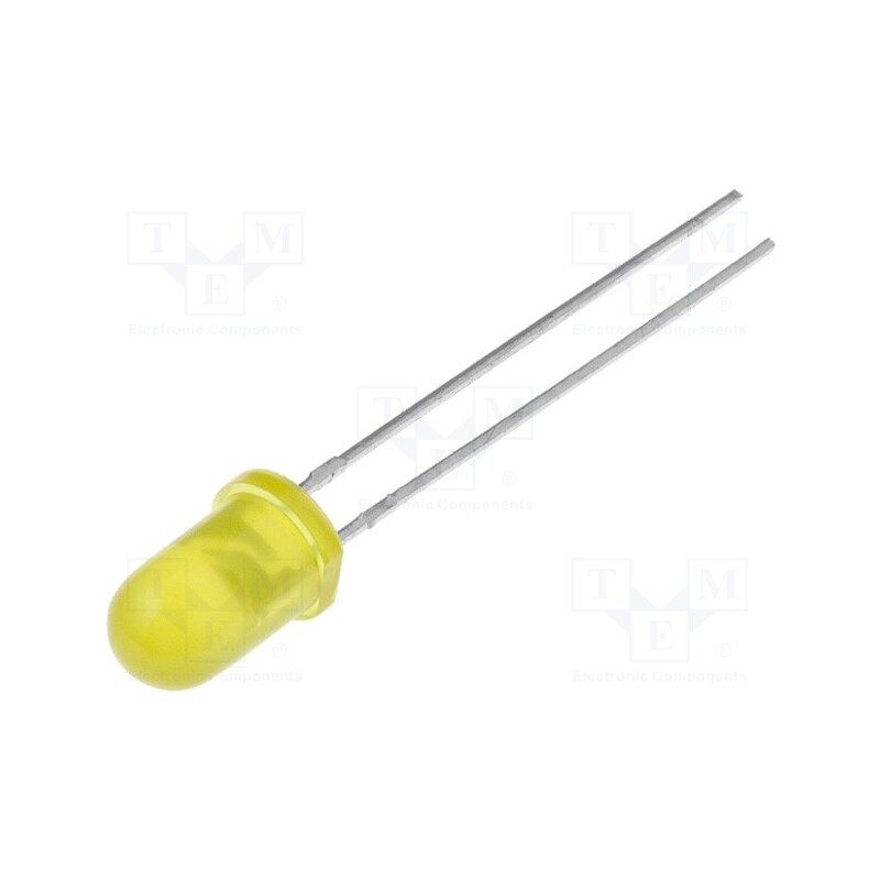 20 pcs : L-53SYDK - LED, 5mm, yellow, 600÷1000mcd, 60°, Front: convex, 2÷2.5V