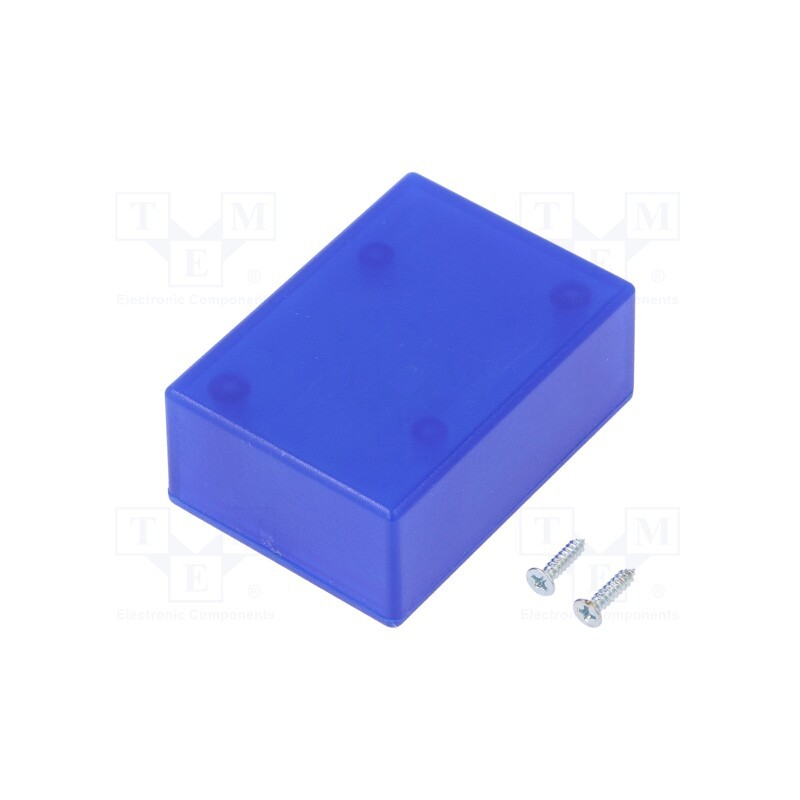 10 pcs : KM-201-TR/BL - Enclosure: multipurpose, X: 36mm, Y: 50mm, Z: 20mm, ABS, screwed