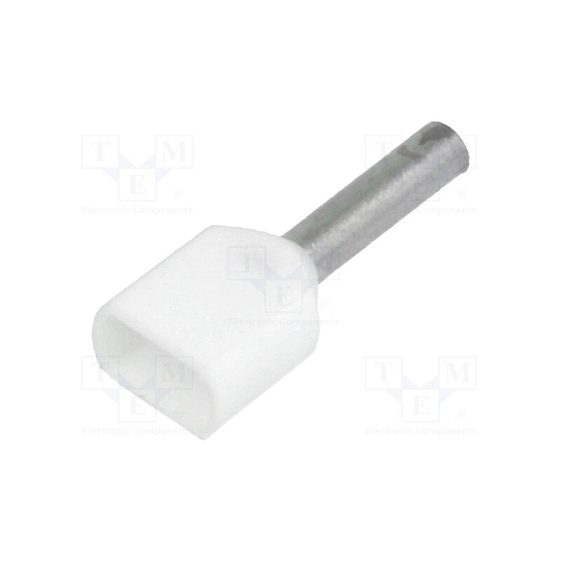 100 pcs : BM 00552 - Tip: bootlace ferrule, insulated,double, copper, 0.75mm2, 8mm