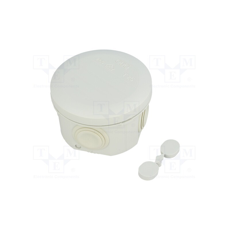 10 pcs : T 25 - Enclosure: junction box, Ø: 80mm, Z: 51mm, polypropylene PP, IP65