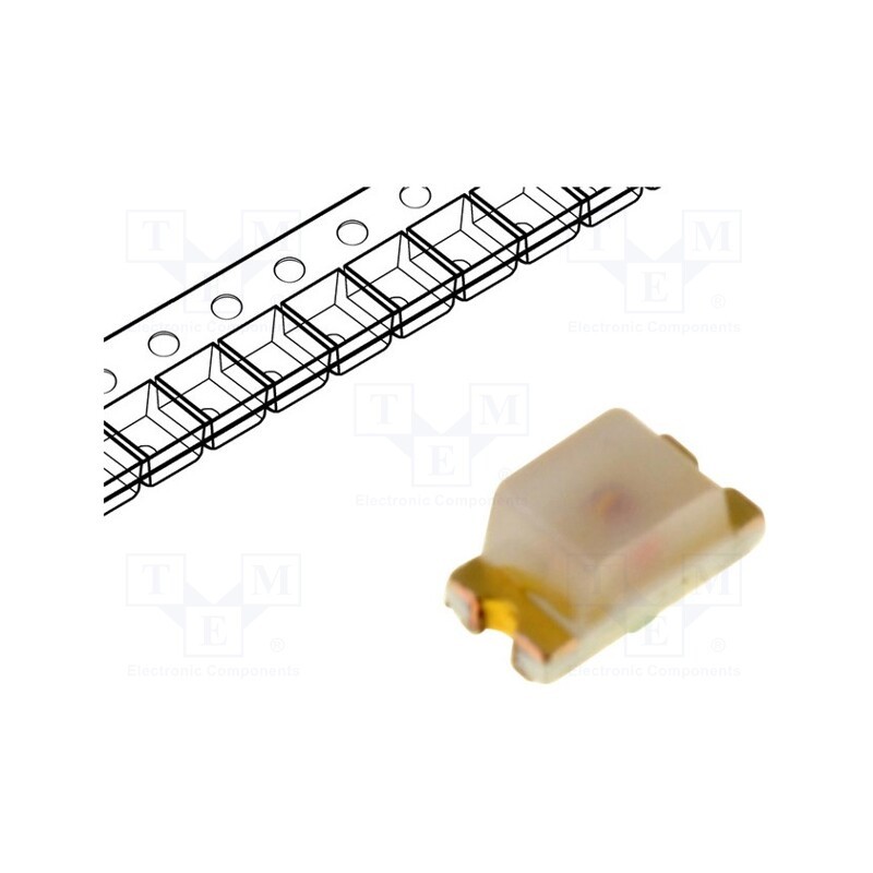 20 pcs : HSMY-C190 - LED, SMD, 0603, yellow, 2.8÷8mcd, 1.6x0.8x0.8mm, 170°, 2.1÷2.6V