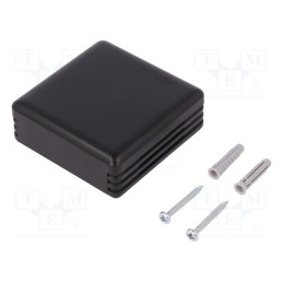 10 pcs : PP116N-S - Enclosure: for alarms, X: 71mm, Y: 71mm, Z: 27mm, ABS, black