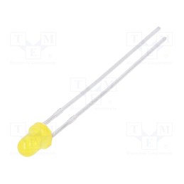 20 pcs : L-34YD - LED, 3mm, yellow, 8÷15mcd, 60°, Front: convex, 1.95÷2.4V