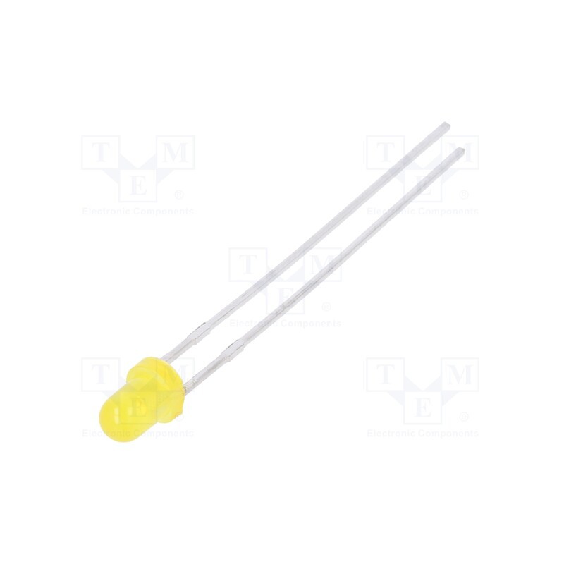 20 pcs : L-34YD - LED, 3mm, yellow, 8÷15mcd, 60°, Front: convex, 1.95÷2.4V