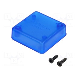 10 pcs : 1551QTBU - Enclosure: multipurpose, X: 40mm, Y: 40mm, Z: 15mm, 1551, ABS, blue