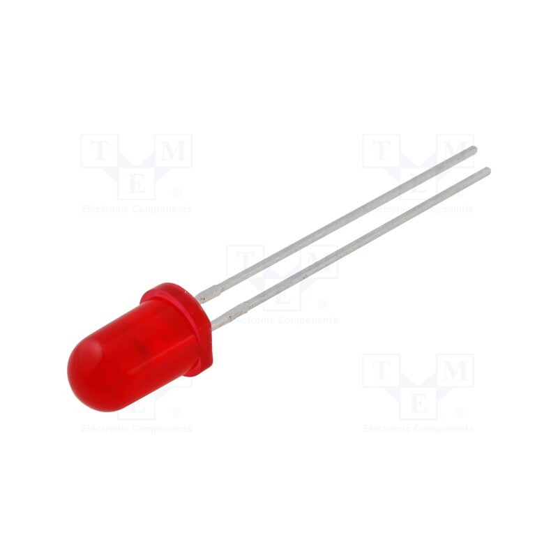 20 pcs : L-53LID - LED, 5mm, red, 0.8÷5mcd, 60°, Front: convex, 2÷2.5V, No.of term: 2
