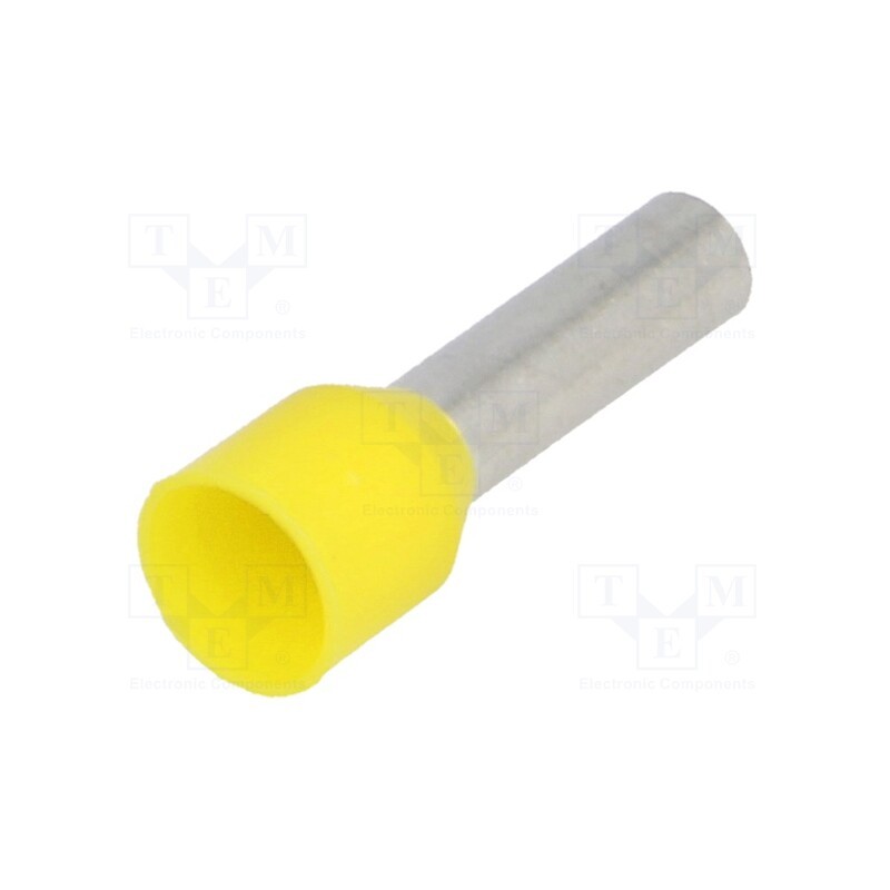 100 pcs : BM 00610 - Tip: bootlace ferrule, insulated, copper, 6mm2, 12mm, tinned, 10AWG