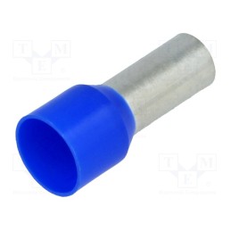 50 pcs : BM 00614 - Tip: bootlace ferrule, insulated, copper, 16mm2, 12mm, tinned, blue