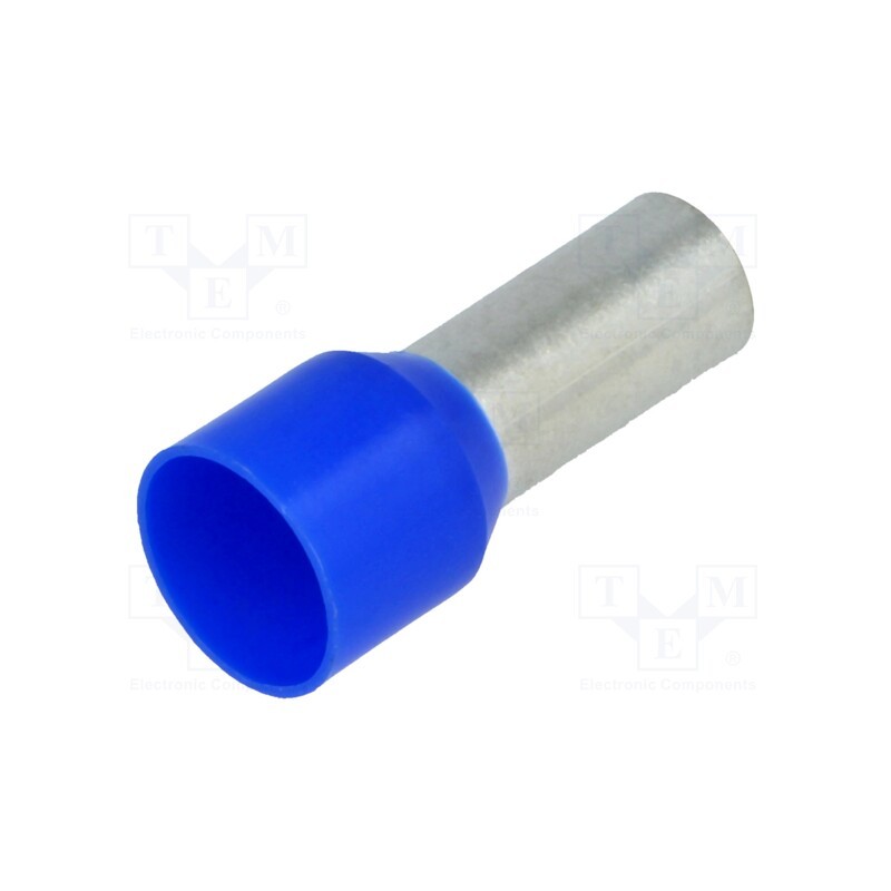 50 pcs : BM 00614 - Tip: bootlace ferrule, insulated, copper, 16mm2, 12mm, tinned, blue