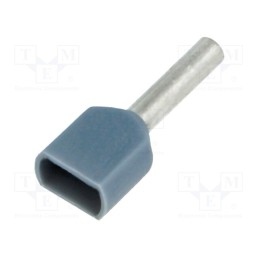 100 pcs : BM 00652 - Tip: bootlace ferrule, insulated,double, copper, 0.75mm2, 8mm
