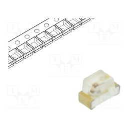 20 pcs : KP-1608SURC - LED, SMD, 0603, red, 150÷250mcd, 1.6x0.8x1.1mm, 120°, 1.9÷2.5V, 20mA