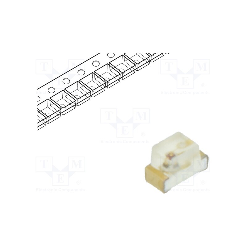 20 pcs : KP-1608SURC - LED, SMD, 0603, red, 150÷250mcd, 1.6x0.8x1.1mm, 120°, 1.9÷2.5V, 20mA