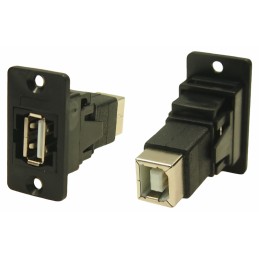 1 pcs - RS PRO Straight, Panel Mount, Socket to Socket Type A to B 2.0 USB Connector