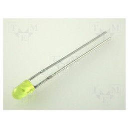 20 pcs : L-934YD - LED, 3mm, yellow, 8÷32mcd, 60°, Front: convex, 2.1÷2.5V