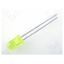 20 pcs : L-53SYD - LED, 5mm, yellow, 650÷1200mcd, 30°, Front: convex, 2÷2.5V