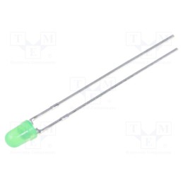 20 pcs : L-934SGD - LED, 3mm, green, 40÷60mcd, 60°, Front: convex, 2.2÷2.5V