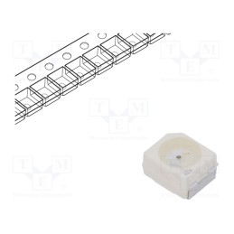 20 pcs : LY T67K-J2M1-26 - LED, SMD, PLCC2, yellow, 0.019÷0.0606lm, 5.6÷22.4mcd, 3x3.4x2.1mm