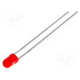 20 pcs : L-934IT - LED, 3mm, red, 20÷125mcd, 50°, Front: convex, 2÷2.5V, No.of term: 2