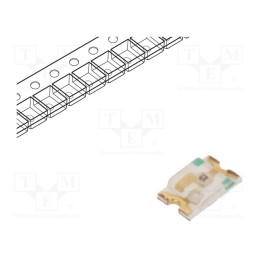 20 pcs : KPHCM-2012CGCK - LED, SMD, 0805, green, 20÷50mcd, 2x1.25x0.4mm, 140°, 2.1÷2.5V, 20mA