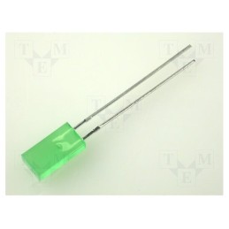 20 pcs : L-383GDT - LED, rectangular, 5x2.5mm, green, 1.3÷8mcd, 110°, Front: flat, 20mA