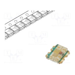 10 pcs : 19-337C/RSBHGHC-A88/4T - LED, SMD, 1616, RGB, 1.6x1.6x0.5mm, 120°, 1.7÷2.4/2.6÷3.2/2.6÷3.2V