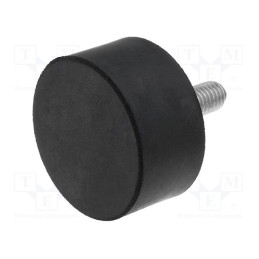 10 pcs : DVA.4-40-20-M8-23-55 - Vibroisolation foot, Ø: 40mm, H: 20mm, Shore hardness: 55±5, 1235N
