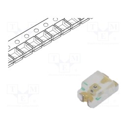 10 pcs : SML-LX0805SUGC-TR - LED, SMD, 0805, green, 23mcd, 2x1.25x1mm, 140°, 2÷2.4V, 20mA, 60mW