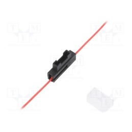 10 pcs : - Fuse holder, 19mm, 0.5mm2, 3A, red, automotive fuses