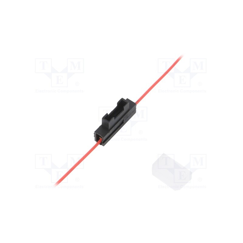 10 pcs : - Fuse holder, 19mm, 0.5mm2, 3A, red, automotive fuses