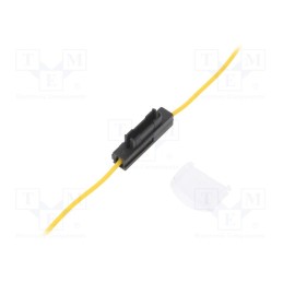 10 pcs : - Fuse holder, 19mm, 0.5mm2, 3A, yellow, automotive fuses