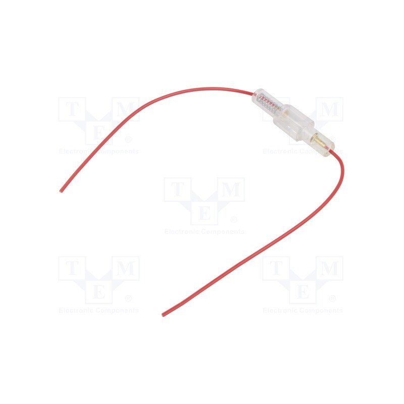 10 pcs : - Fuse holder, cylindrical fuses, 5x30mm,6.3x32mm, 750mm2, red