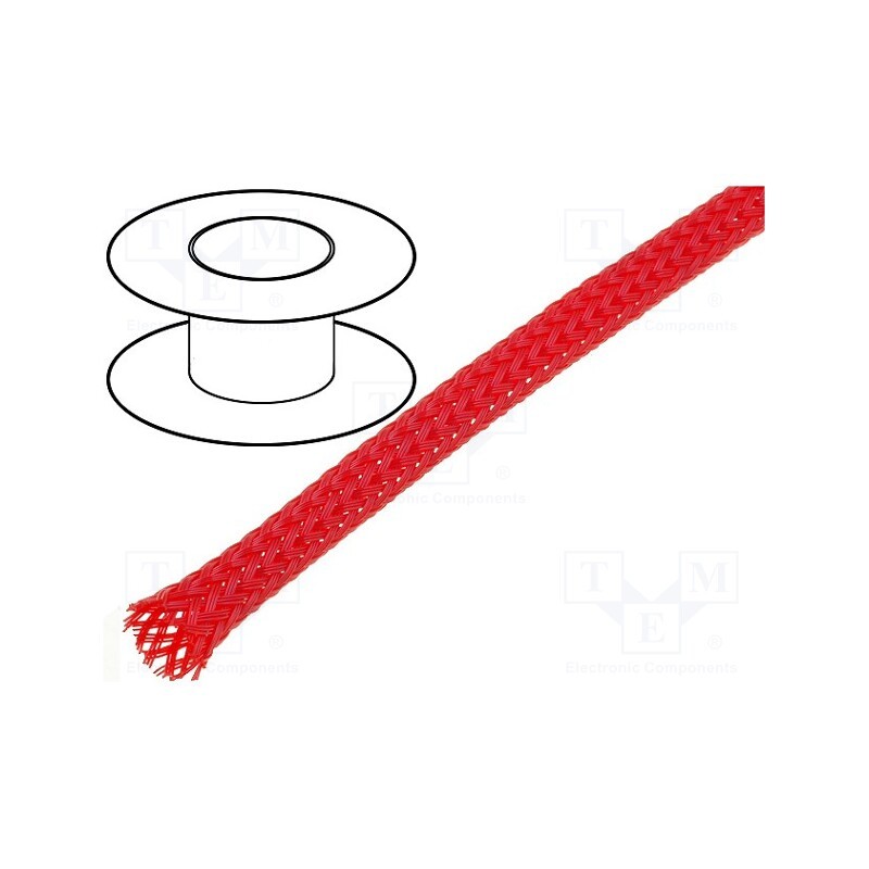 10 m : - Braid, polyester, Package: 100m, ØBraid : 3÷7,nom.4mm, red
