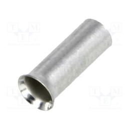 100 pcs : BM 01508 - Tip: bootlace ferrule, non-insulated, copper, 4mm2, 9mm, tinned