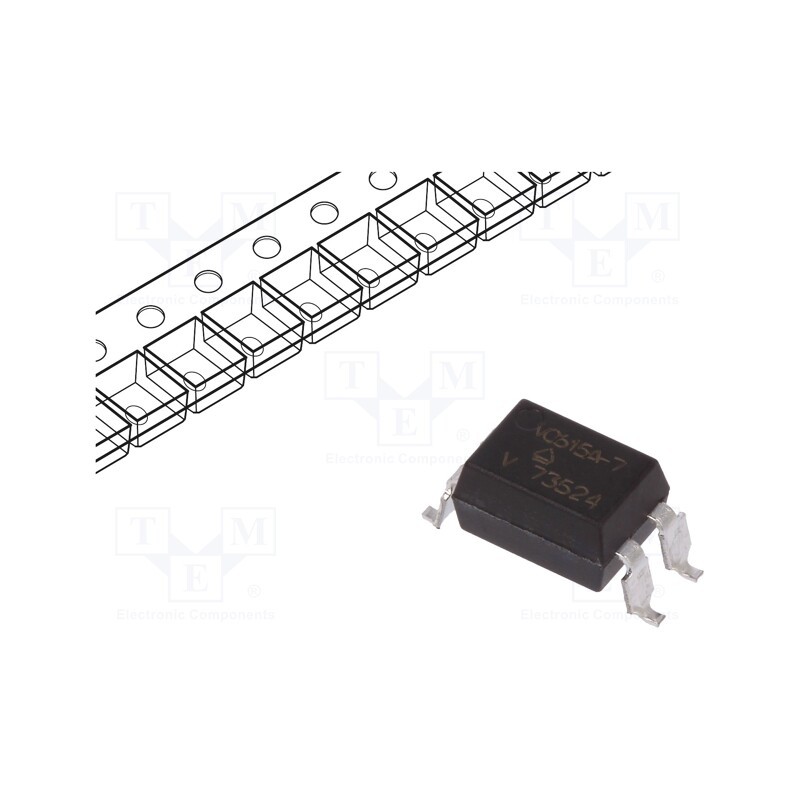 10 pcs : VO615A-7X017T - Optocoupler, SMD, Ch: 1, OUT: transistor, Uinsul: 1.5kV, Uce: 70V