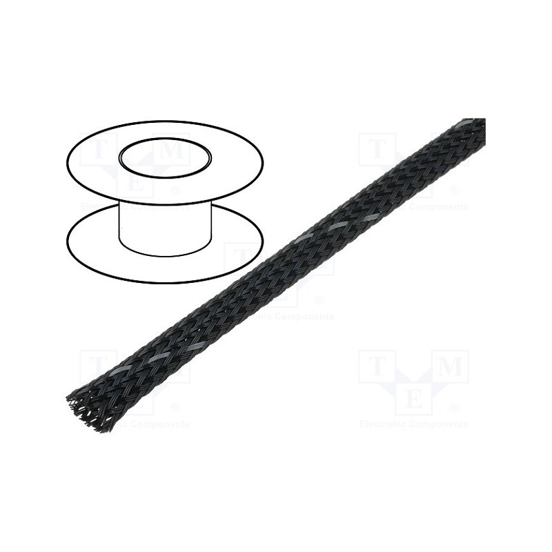 10 m : - Braid, polyester, Package: 100m, ØBraid : 4÷9,nom.5mm, dark grey