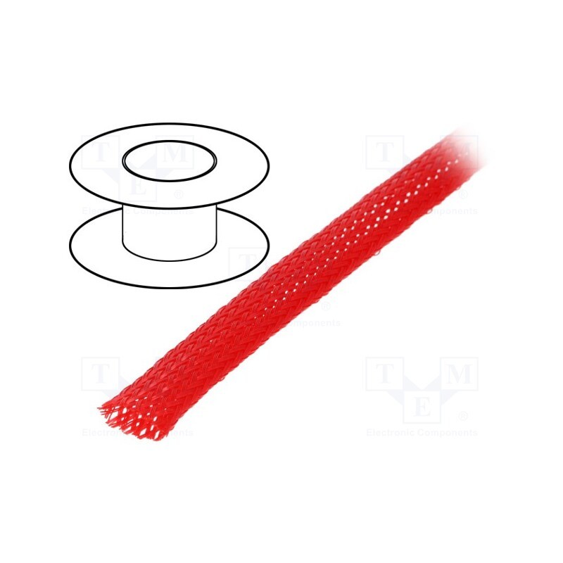 10 m : - Braid, polyester, Package: 100m, ØBraid : 7÷13,nom.8mm, red