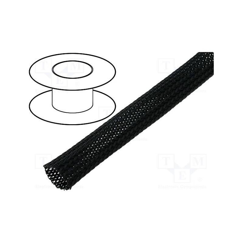 10 m : - Braid, polyester, Package: 100m, ØBraid : 9÷15,nom.10mm, black