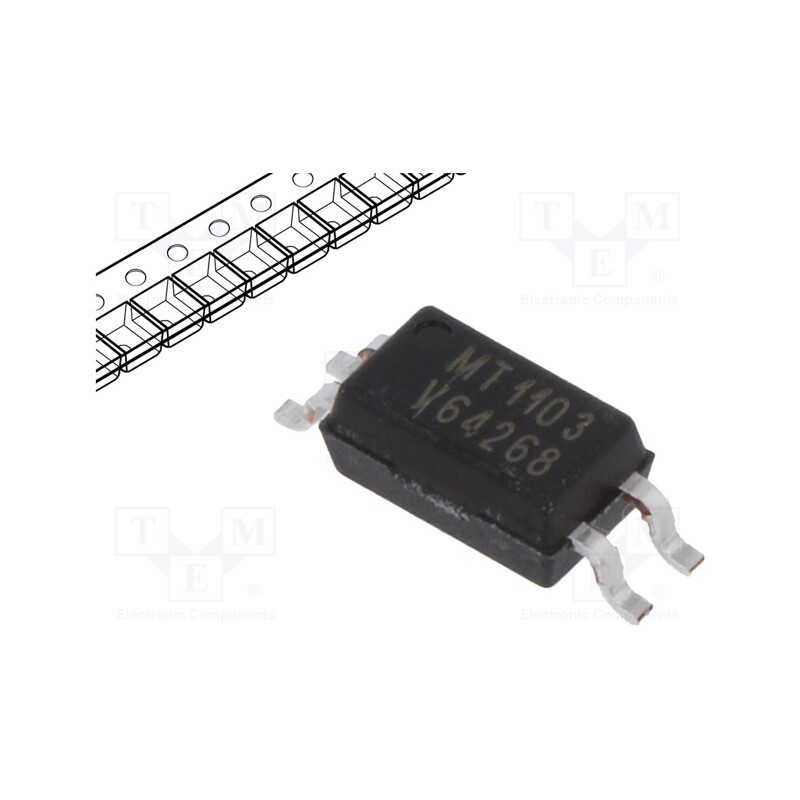 10 pcs : TCMT1103 - Optocoupler, SMD, Ch: 1, OUT: transistor, Uinsul: 3.75kV, Uce: 70V