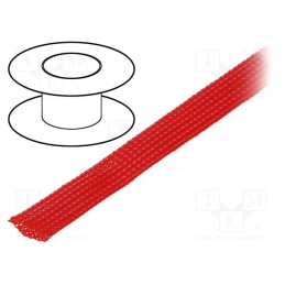 10 m : - Braid, polyester, Package: 100m, ØBraid : 11÷17,nom.12mm, red