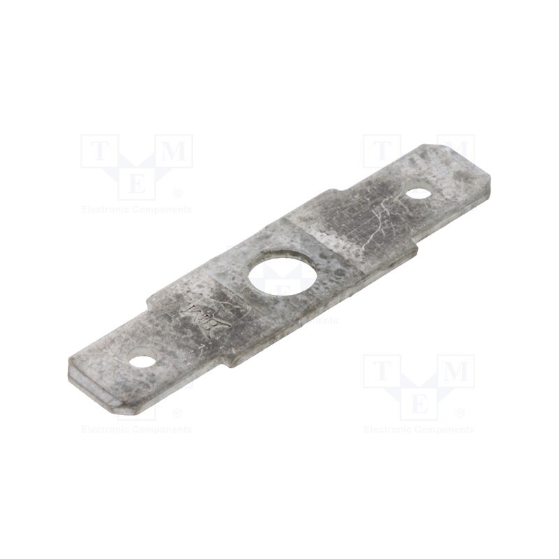 50 pcs : BM 02011 - Terminal: flat, 6.3mm, 0.8mm, 2 x male, M4, non-insulated,double