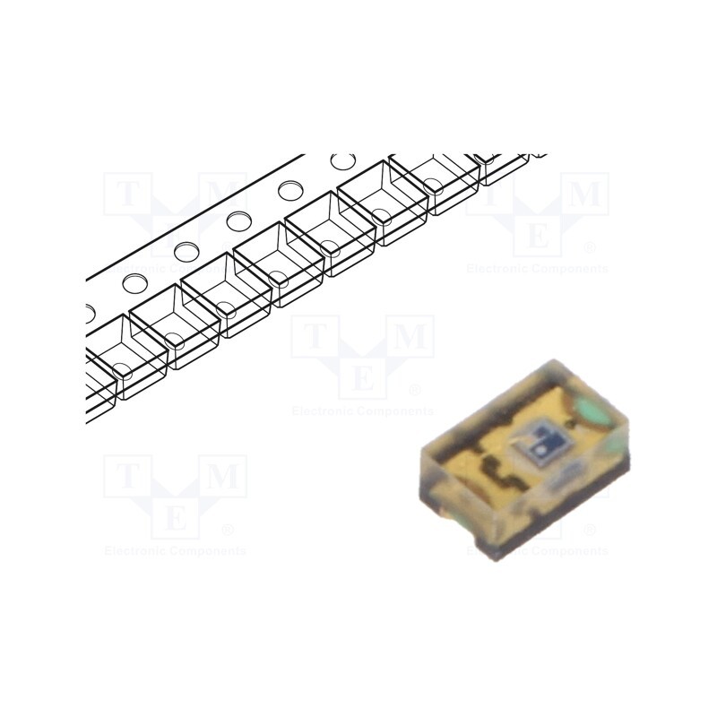 10 pcs : TEMT7000X01 - Phototransistor, 0805, λp max: 850nm, 20V, 60°, Lens: transparent