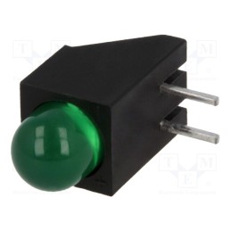 10 pcs : L-1503CB/1LGD - LED, in housing, green, 5mm, No.of diodes: 1, 20mA, 60°, 2.2÷2.5V