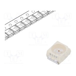 10 pcs : VLMY335U1V2-GS08 - Power LED, yellow, 60°, 20mA, λd: 583÷594nm, 2.8x3.5x1.75mm, PLCC2