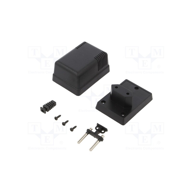 10 pcs : KM-47N/BK - Enclosure: for power supplies, X: 52mm, Y: 70mm, Z: 47mm, ABS, black