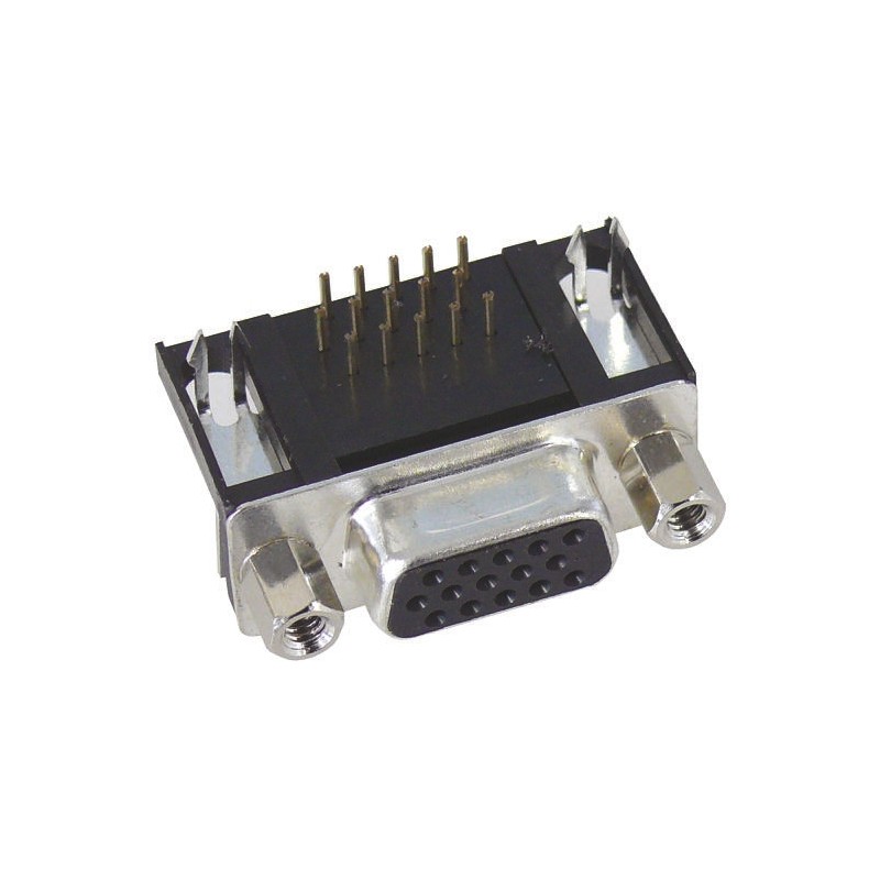 1 pcs - Harting D-Sub Standard 15 Way Right Angle Through Hole D-sub Connector Socket, 2.29mm Pitch, with 4-40 UNC Threaded