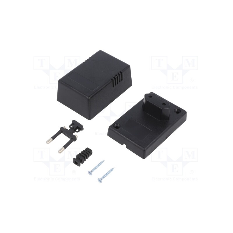 10 pcs : Z10A ABS - Enclosure: for power supplies, X: 54mm, Y: 81mm, Z: 46mm, ABS, black