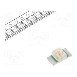 20 pcs : KPTR-3216SGC - LED, SMD, 1206, green, 5÷12mcd, 3.2x1.6x1.05mm, 140°, 2.2÷2.5V, 20mA