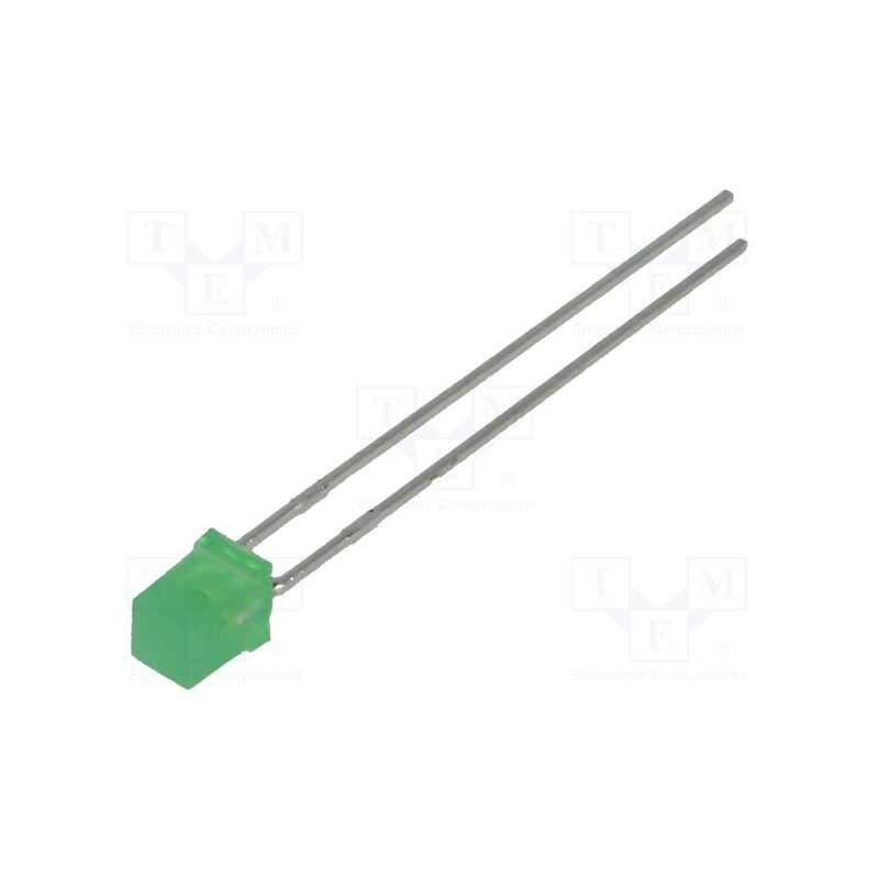 20 pcs : L-704GDT - LED, square, 3x3mm, green, 1÷5mcd, 110°, Front: flat, 20mA, 2÷2.5V