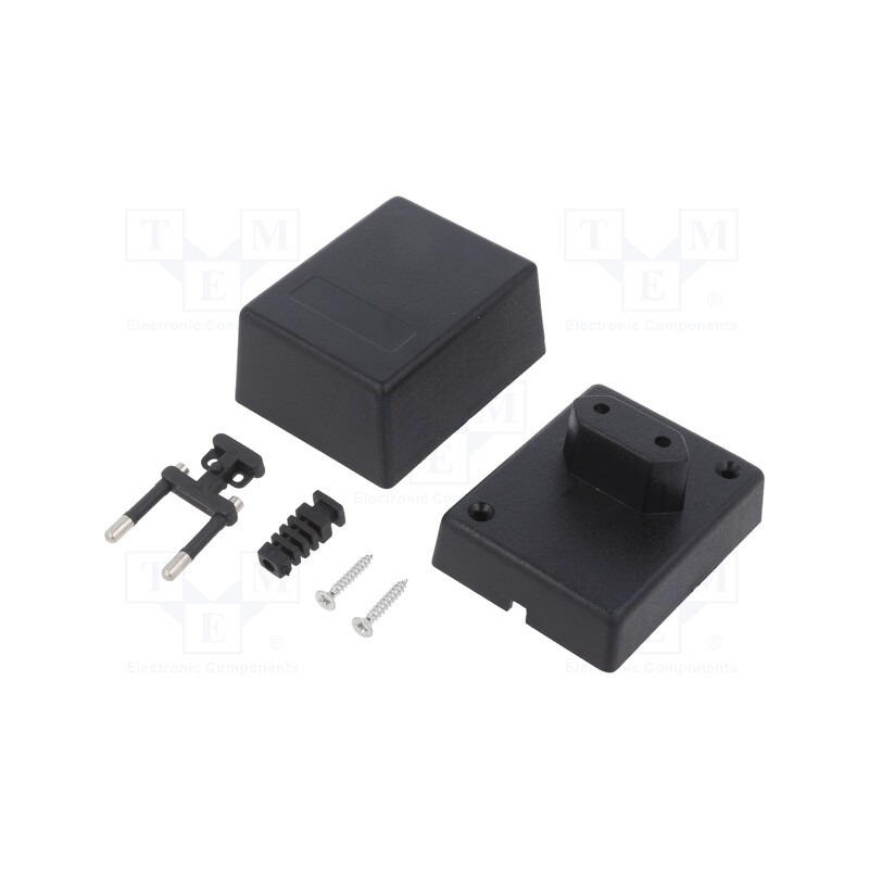 10 pcs : Z10 ABS - Enclosure: for power supplies, X: 58mm, Y: 73mm, Z: 52mm, ABS, black